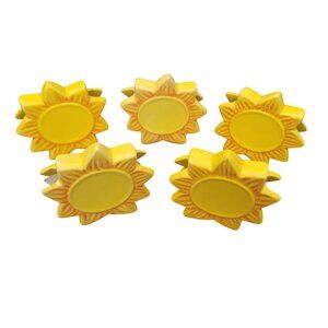 Set of 5 Sunflower Ceramic Tableware Napkin Rings Summer Decor Setting Fall NWT